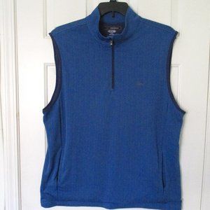 Greg Norman Play Dry Mens Sleeveless Blue 1/4 Zip Golf Sweater Vest NWOT - XL